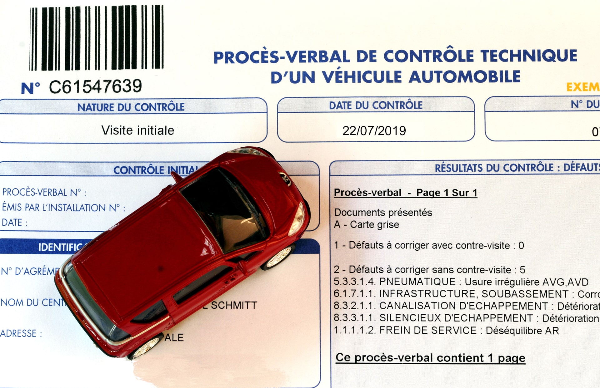 Contrôle technique sur le Contrôle technique sur le